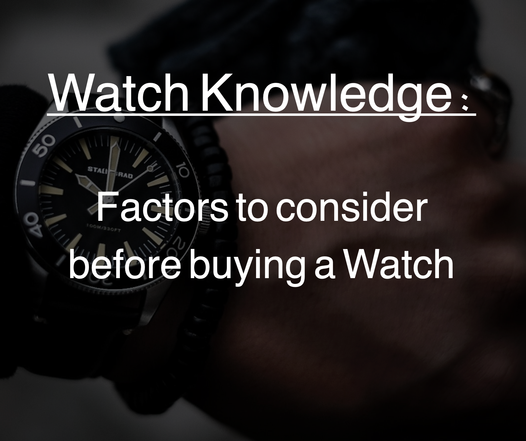 Things to think about before buying a watch