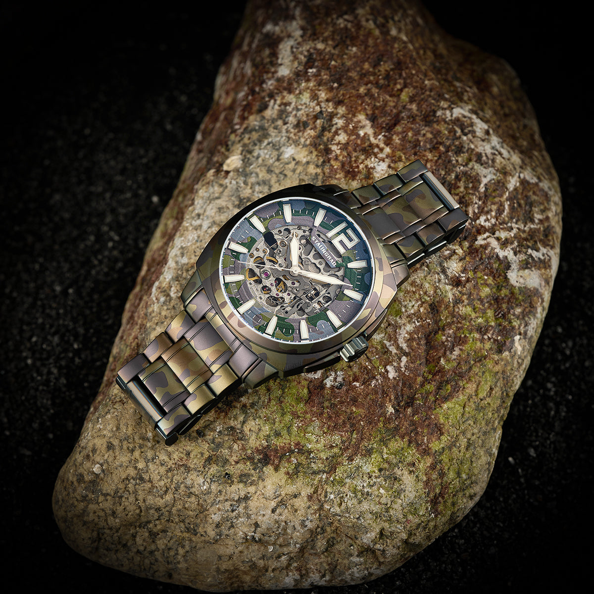 Courage. Skeleton Dial. Purple Camo Bracelet. SG-2803-33