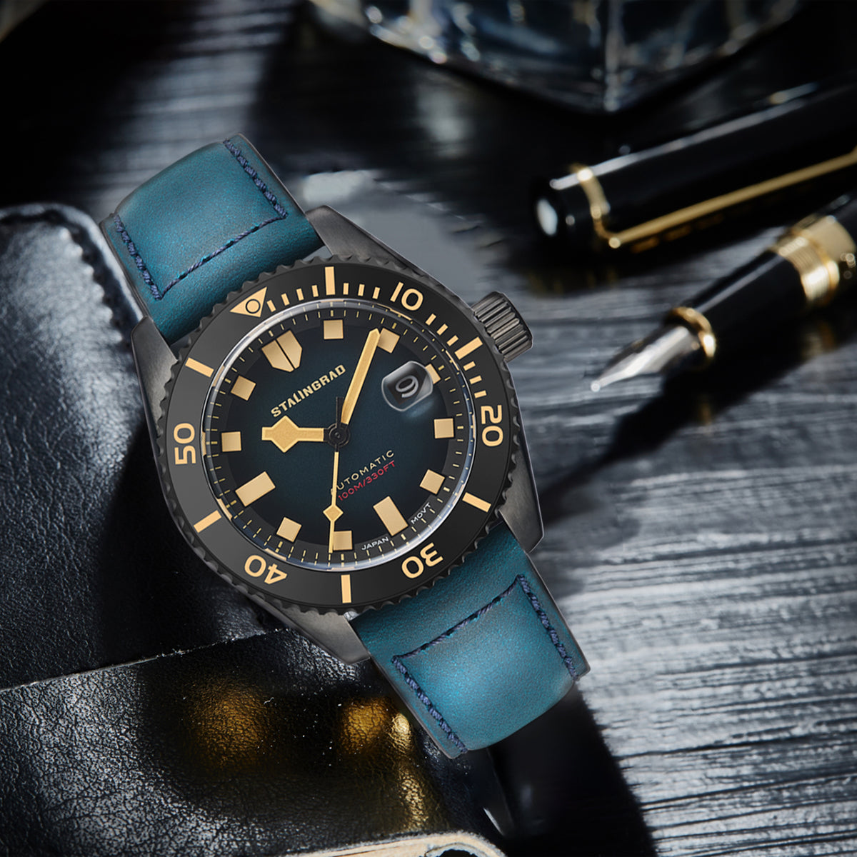 Volga Defender. Delta Blue Dial. Blue Leather Strap. SG-0413-06