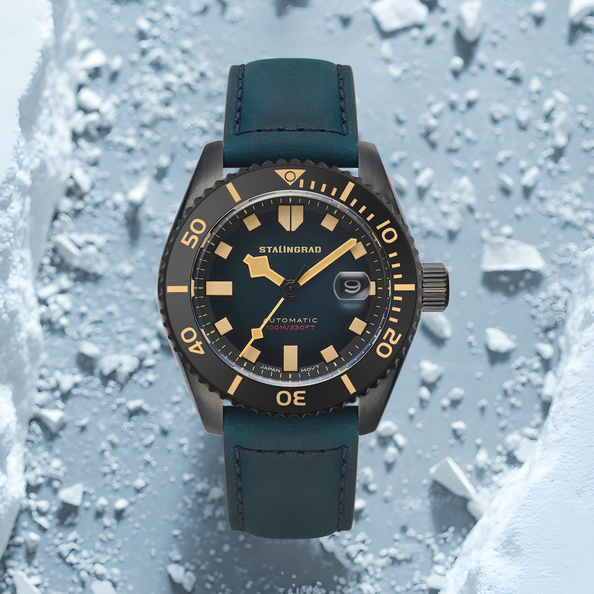 Volga Defender. Delta Blue Dial. Blue Leather Strap. SG-0413-06