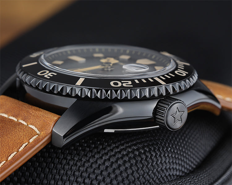 Volga Defender. Black Gradient Dial. Brown Leather Strap. SG-0413-07