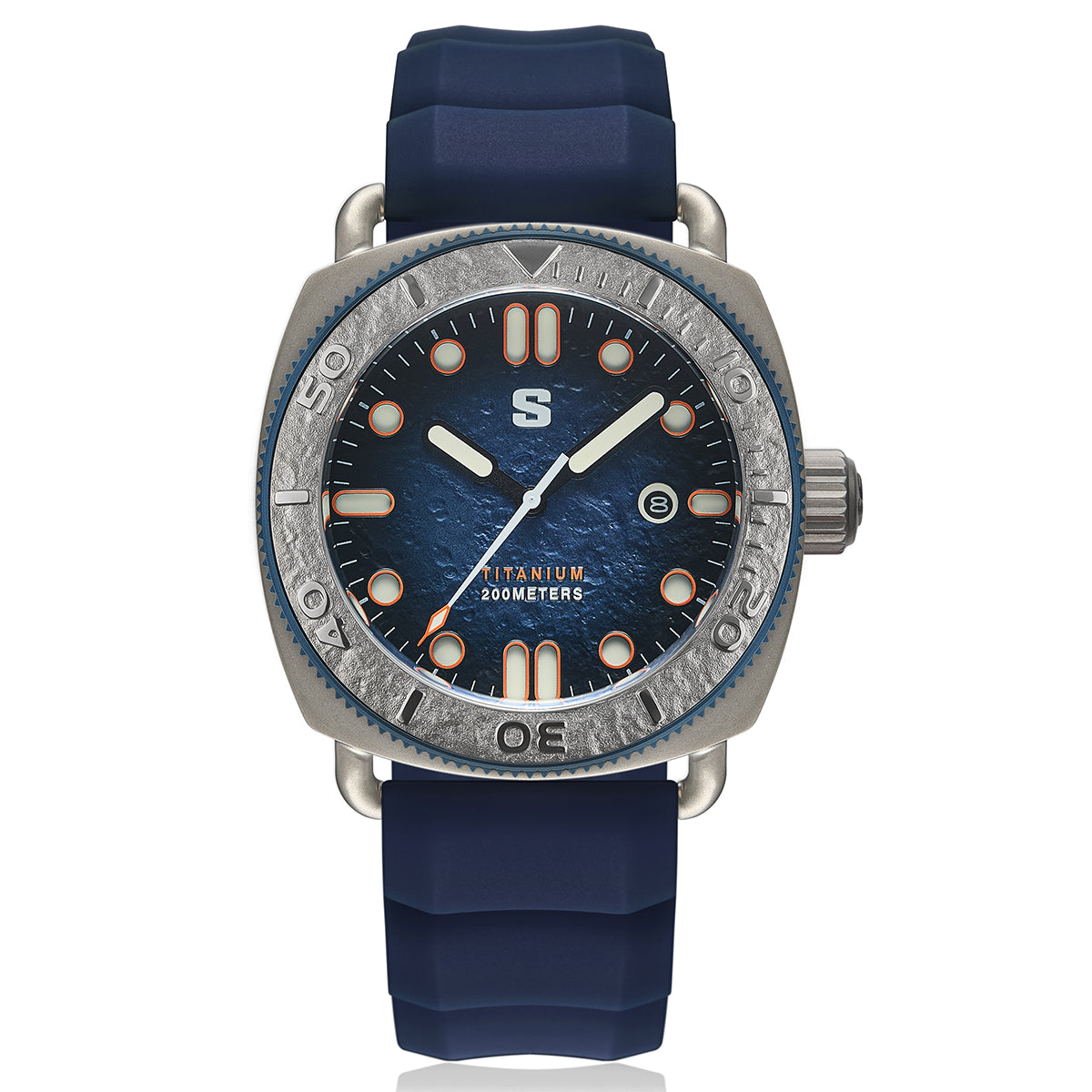 TITANIUM Defender. Dark Blue Lunar Dial. Dark Blue Silicon Strap. SG-24001-02