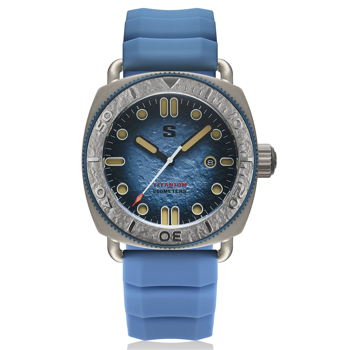 TITANIUM Defender. Blue Lunar Dial. Blue Silicon Strap. SG-24001-04