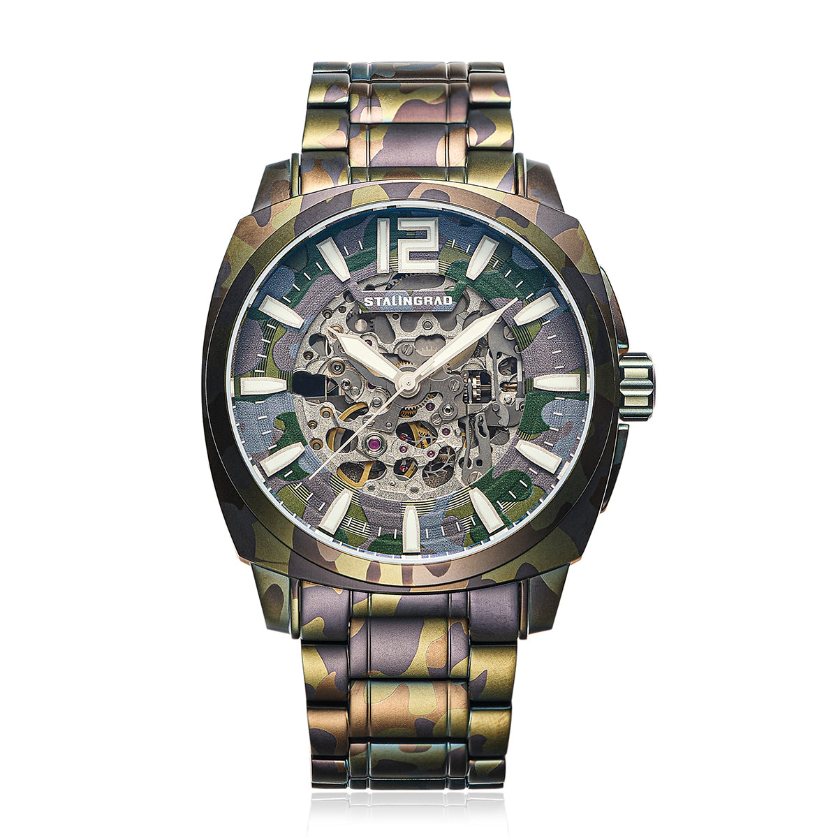 Courage. Skeleton Dial. Purple Camo Bracelet. SG-2803-33