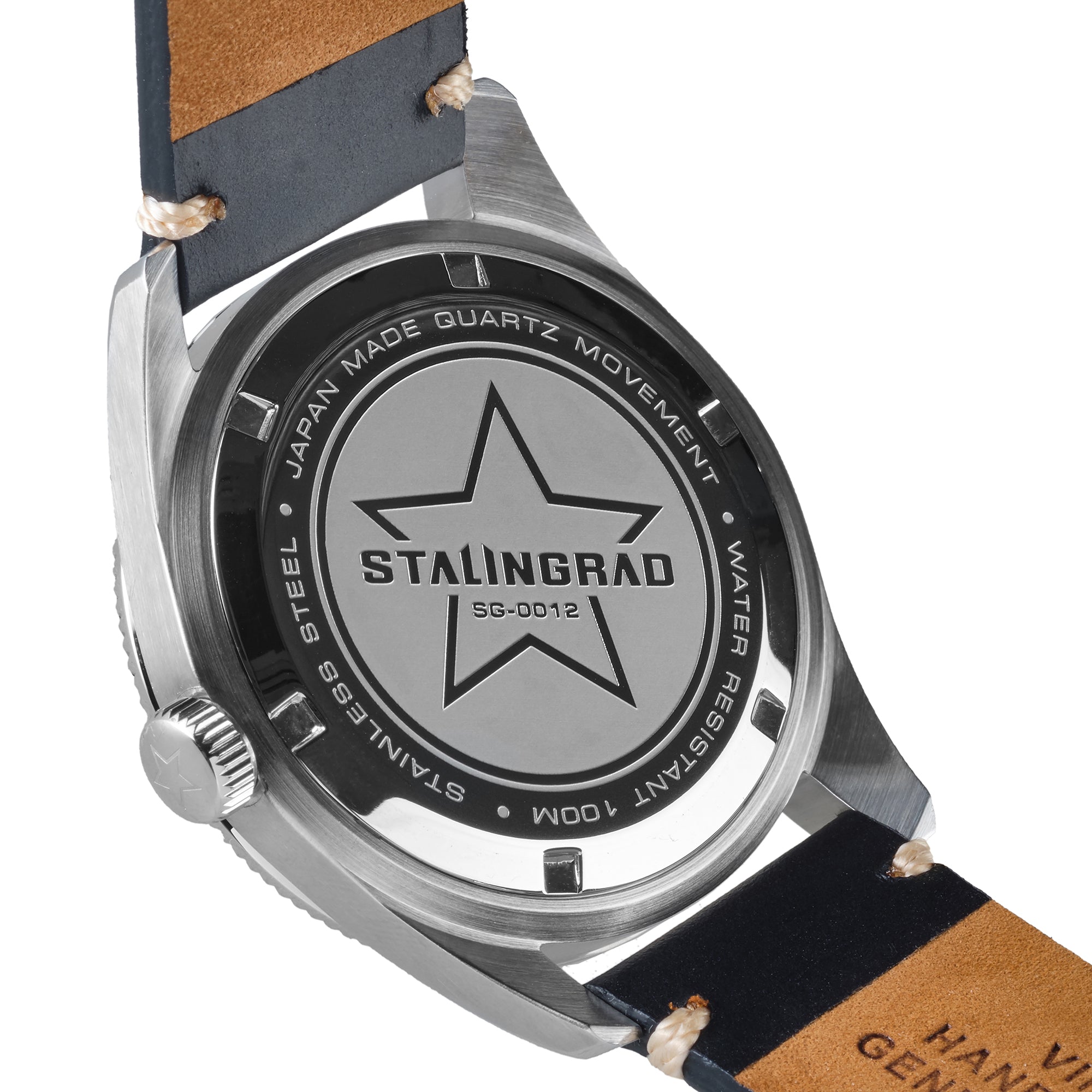 Stalingrad Iron Will Watch back of case on a white background